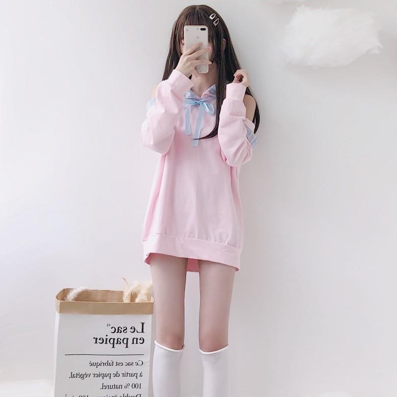 Pink Peekaboo Shoulder Hoodie