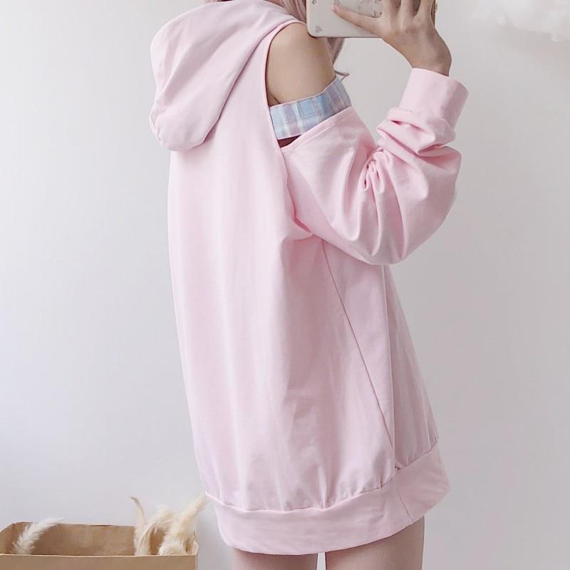 Pink Peekaboo Shoulder Hoodie