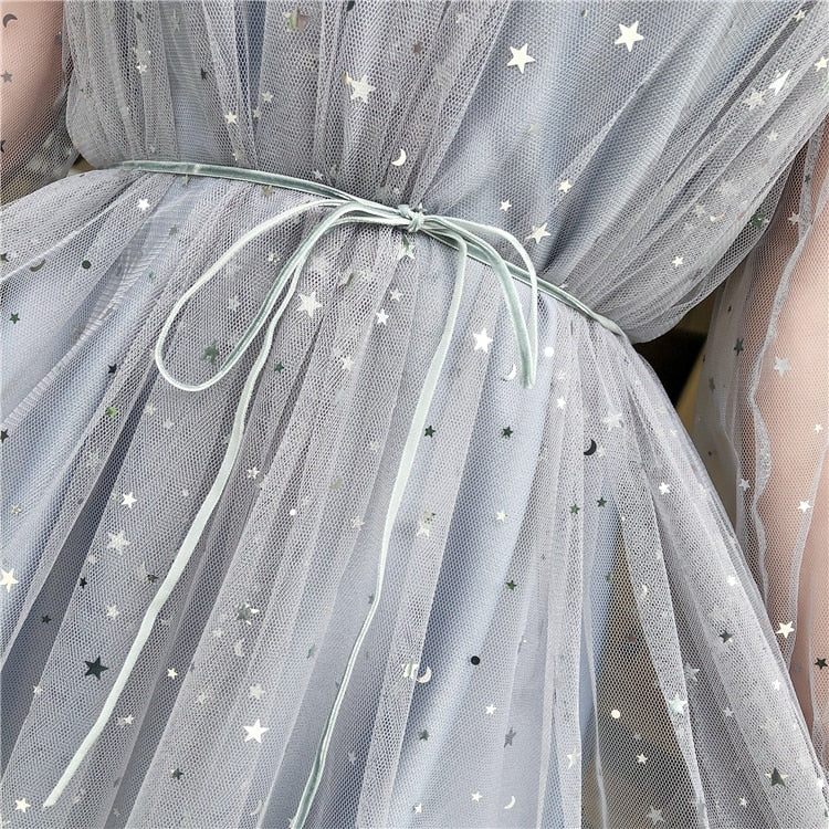Long Sleeve Daily Shiny Dress