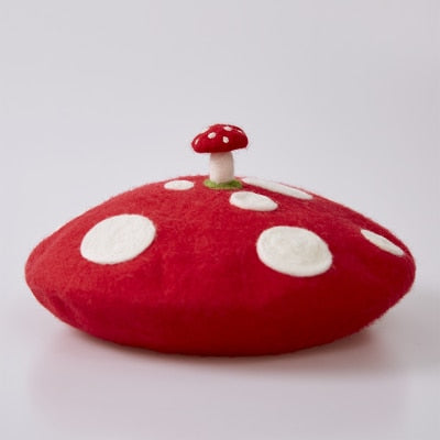 Cute Red Mushroom Kids Beret