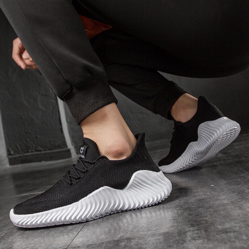 Men White Black Sneakers Trainers