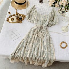 Vintage Style Cottagecore Lace Dress