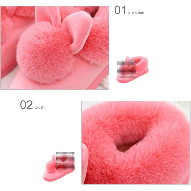 Women's Furry Warm Cute Bunny Slippers