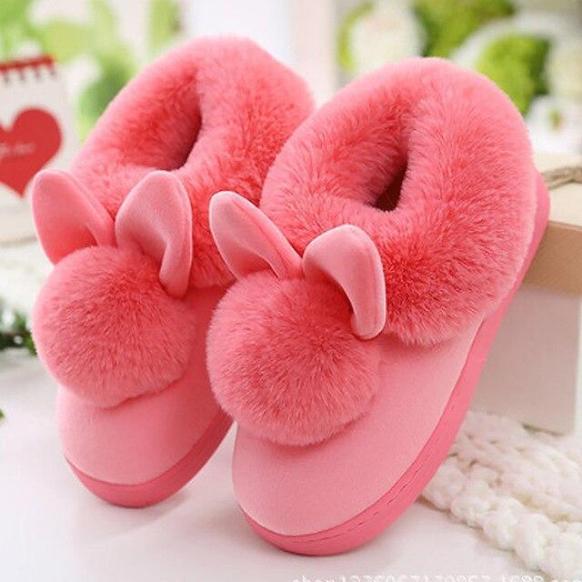 Women's Furry Warm Cute Bunny Slippers