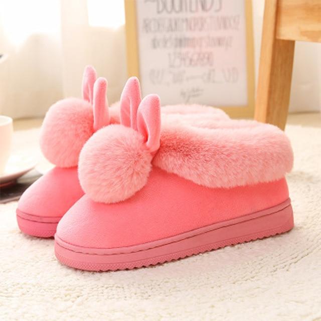 Women's Furry Warm Cute Bunny Slippers