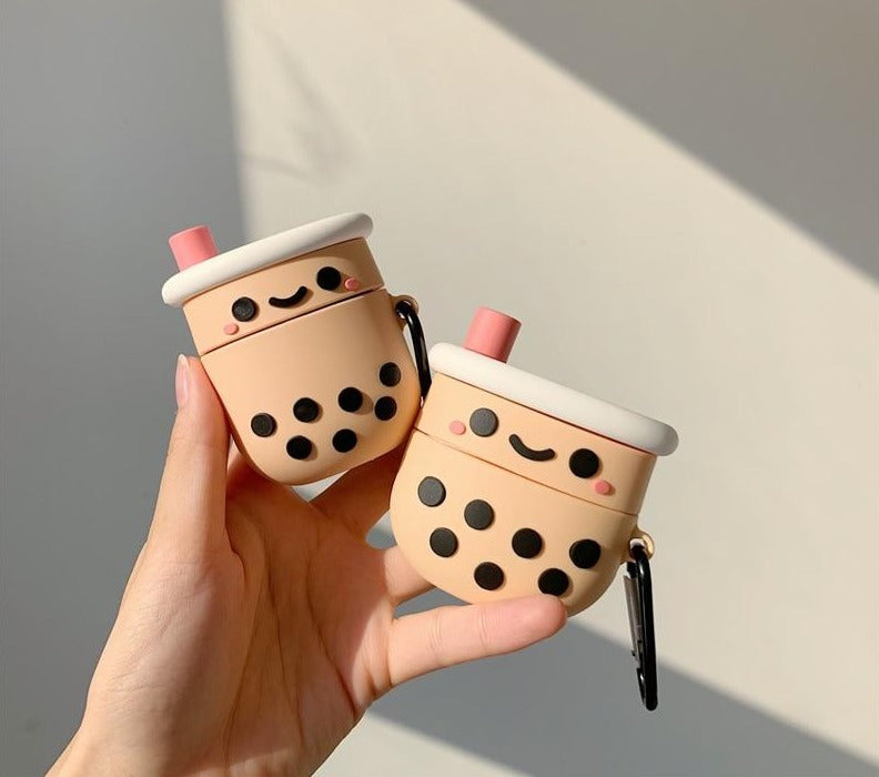 Bubble Tea Kaomoji Cute Kawaii Airpods Cases