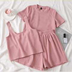 Summer Pink Three Pcs Sets Outfits