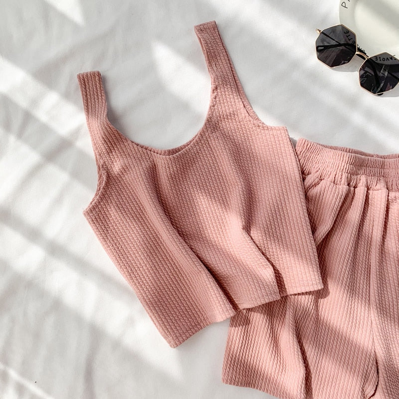 Summer Pink Three Pcs Sets Outfits