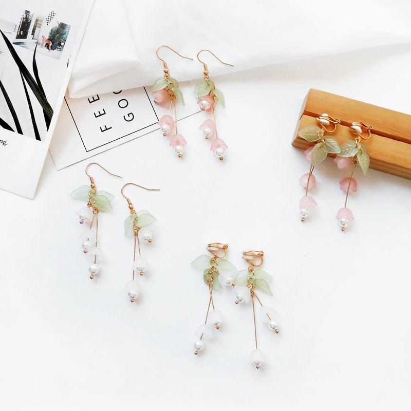 Floral Dangle Fairy Earrings