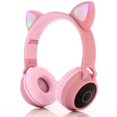 Cat Ears Bluetooth Headphones with LED Lights