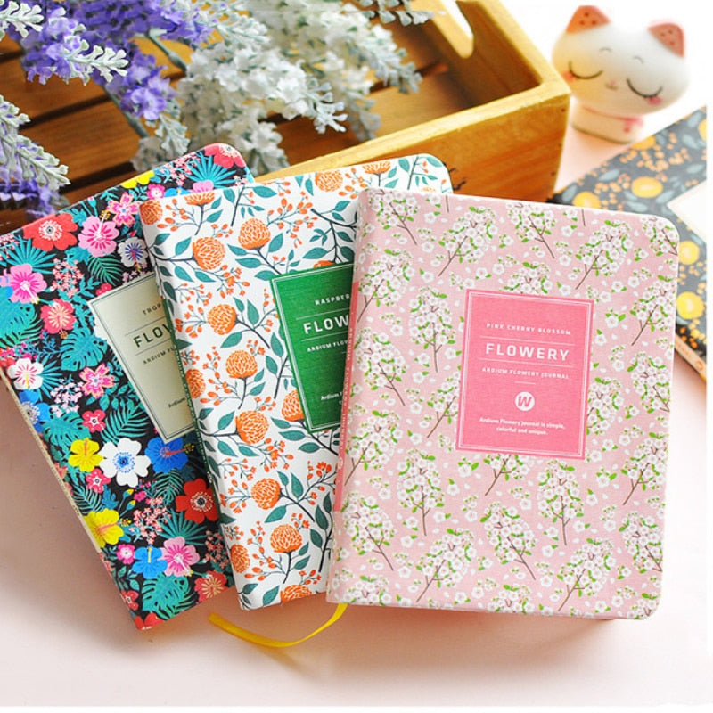 Cute Floral Schedule Book Notebook School Supplies