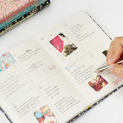 Cute Floral Schedule Book Notebook School Supplies