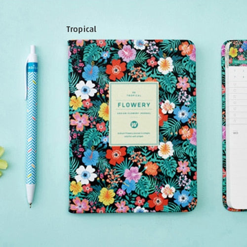 Cute Floral Schedule Book Notebook School Supplies