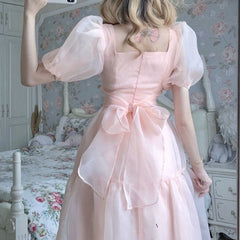 Peach Blush Kawaii Princess Chiffon Dress