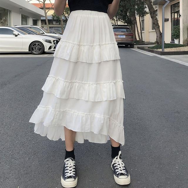 Gothic Ruffle Long Skirt