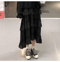 Gothic Ruffle Long Skirt
