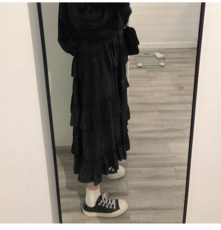 Gothic Ruffle Long Skirt
