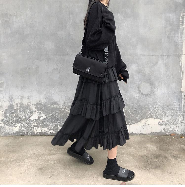 Gothic Ruffle Long Skirt