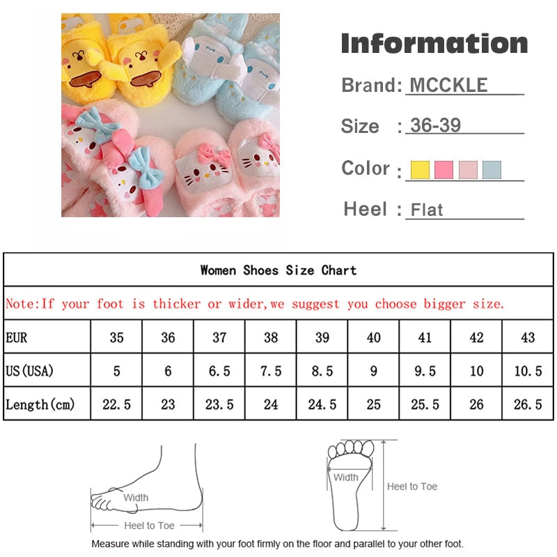 Winter Plush Bowtie Sweet Girl Cute Home Slipper