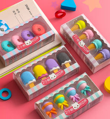 Lollipop Icecream Dessert Erasers Set