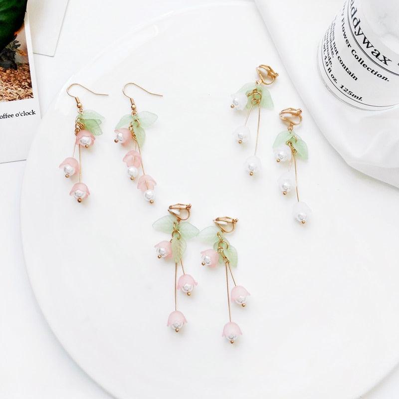 Floral Dangle Fairy Earrings