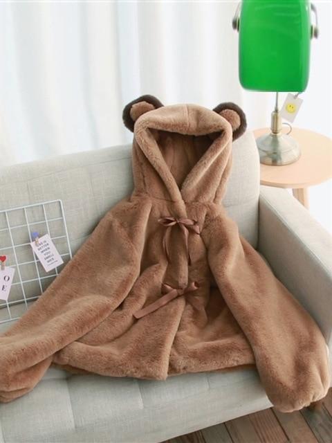 Cute Teddy Bear Hooded Jacket With Ear