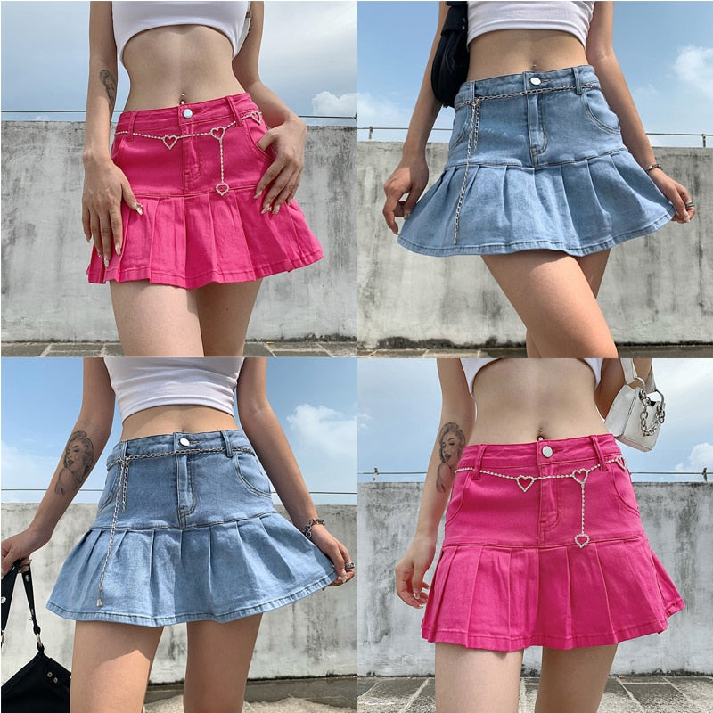 Harajuku Punk Y2K Denim Skirt