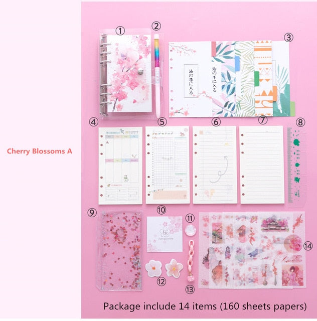 Kawaii Cherry Blossoms Diary Notebook Gift