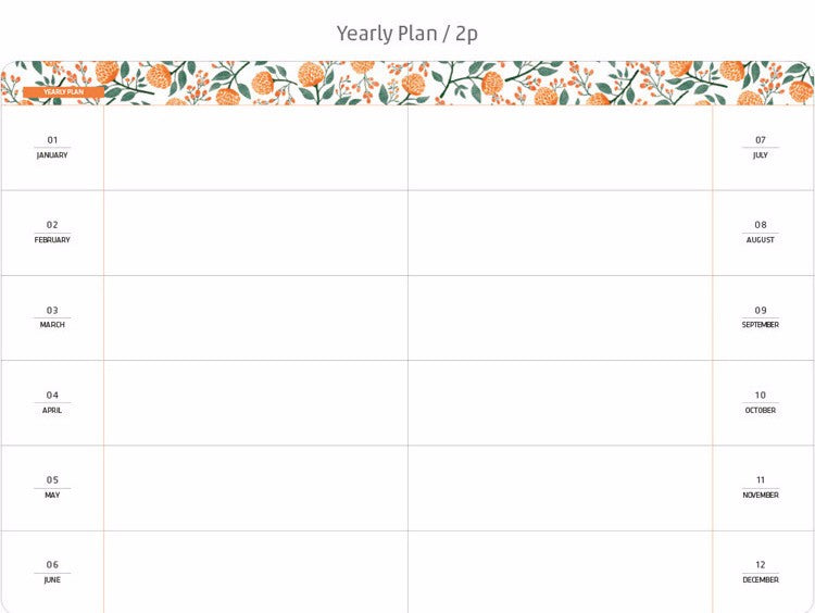 Cute Floral Schedule Book Notebook School Supplies