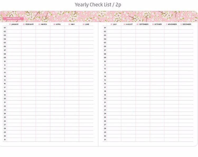 Cute Floral Schedule Book Notebook School Supplies