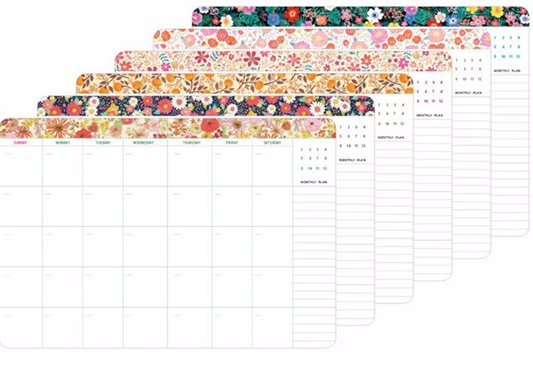 Cute Floral Schedule Book Notebook School Supplies