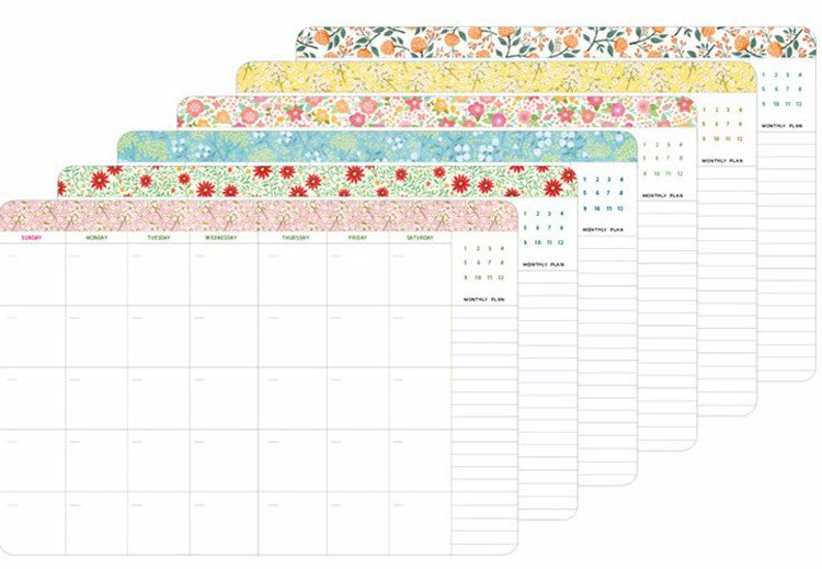 Cute Floral Schedule Book Notebook School Supplies