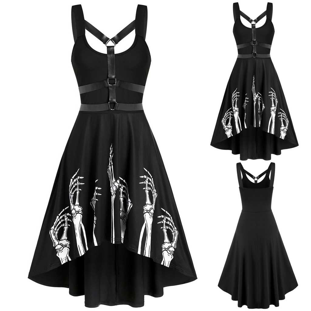 Gothic Dress Halter Retro Steampunk Sleeveless Dress