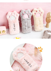 Kawaii Cat Paw Soft Plush Pencil Case