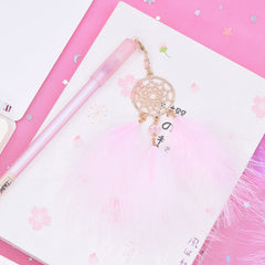 4Pcs Cute Feather Pendant Neutral Pens