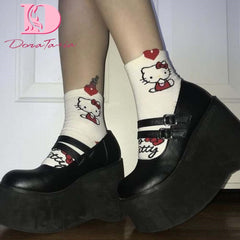 Goth Double Buckle Cute Mary Janes Wedges