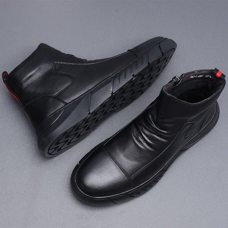 Men Zip Black Boots