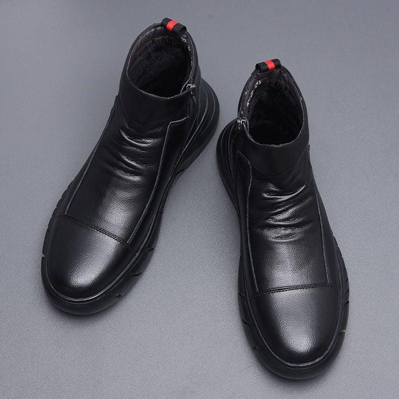 Men Zip Black Boots