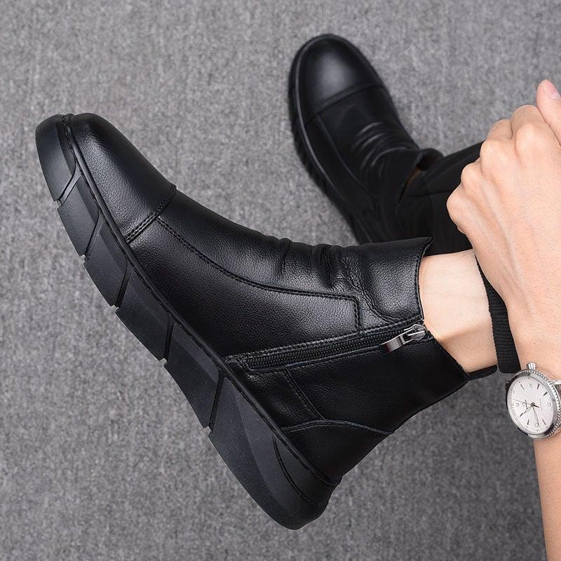 Men Zip Black Boots