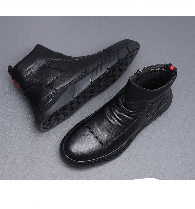 Men Zip Black Boots