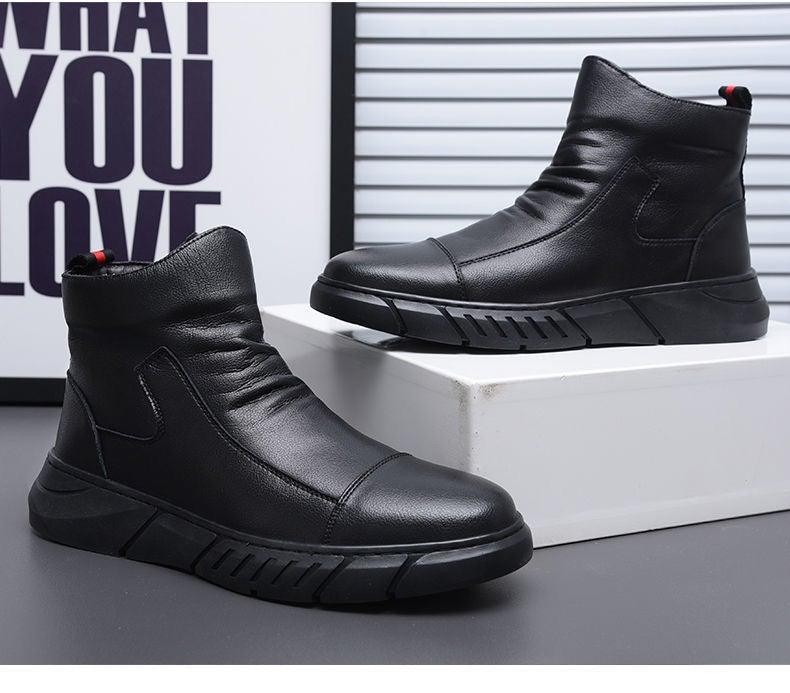 Men Zip Black Boots