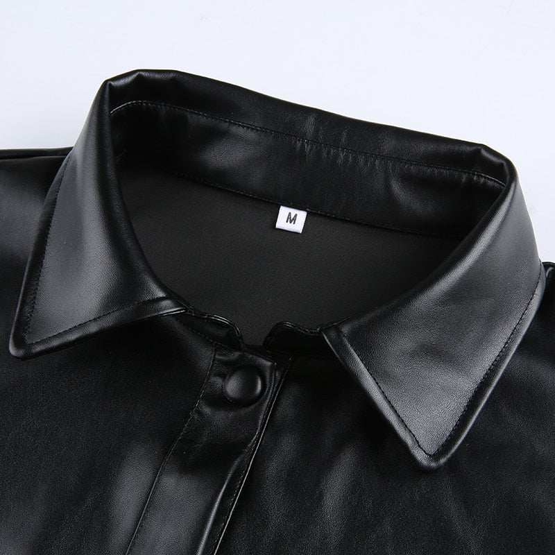 Autumn Chic Cropped Leather Jacket