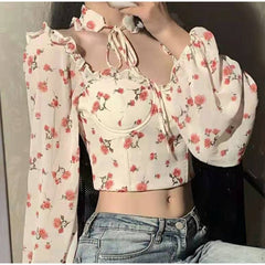 Floral Print Chiffon Blouse