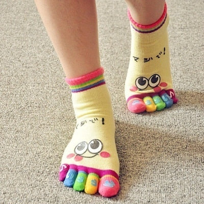 Cute Five Toe Crew Finger Socks