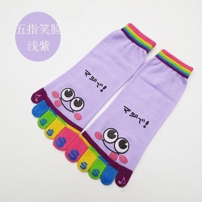 Cute Five Toe Crew Finger Socks