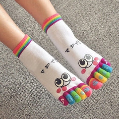 Cute Five Toe Crew Finger Socks