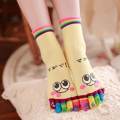 Cute Five Toe Crew Finger Socks