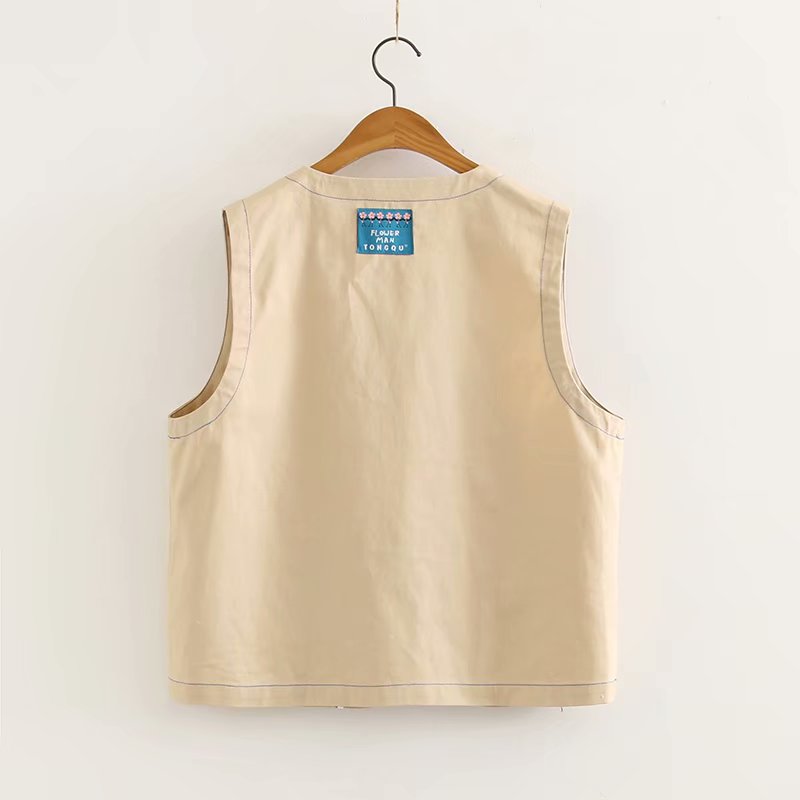 Japanese Girl Khaki Overalls Vest