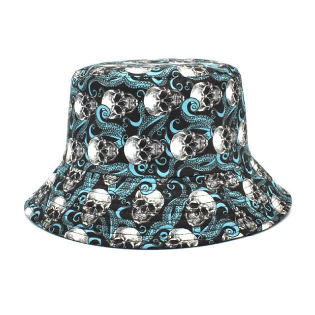 Harajuku Skull Rose Fisherman Hat