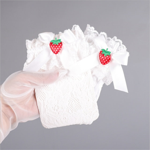 Japanese Lolita Lace Strawberry Socks